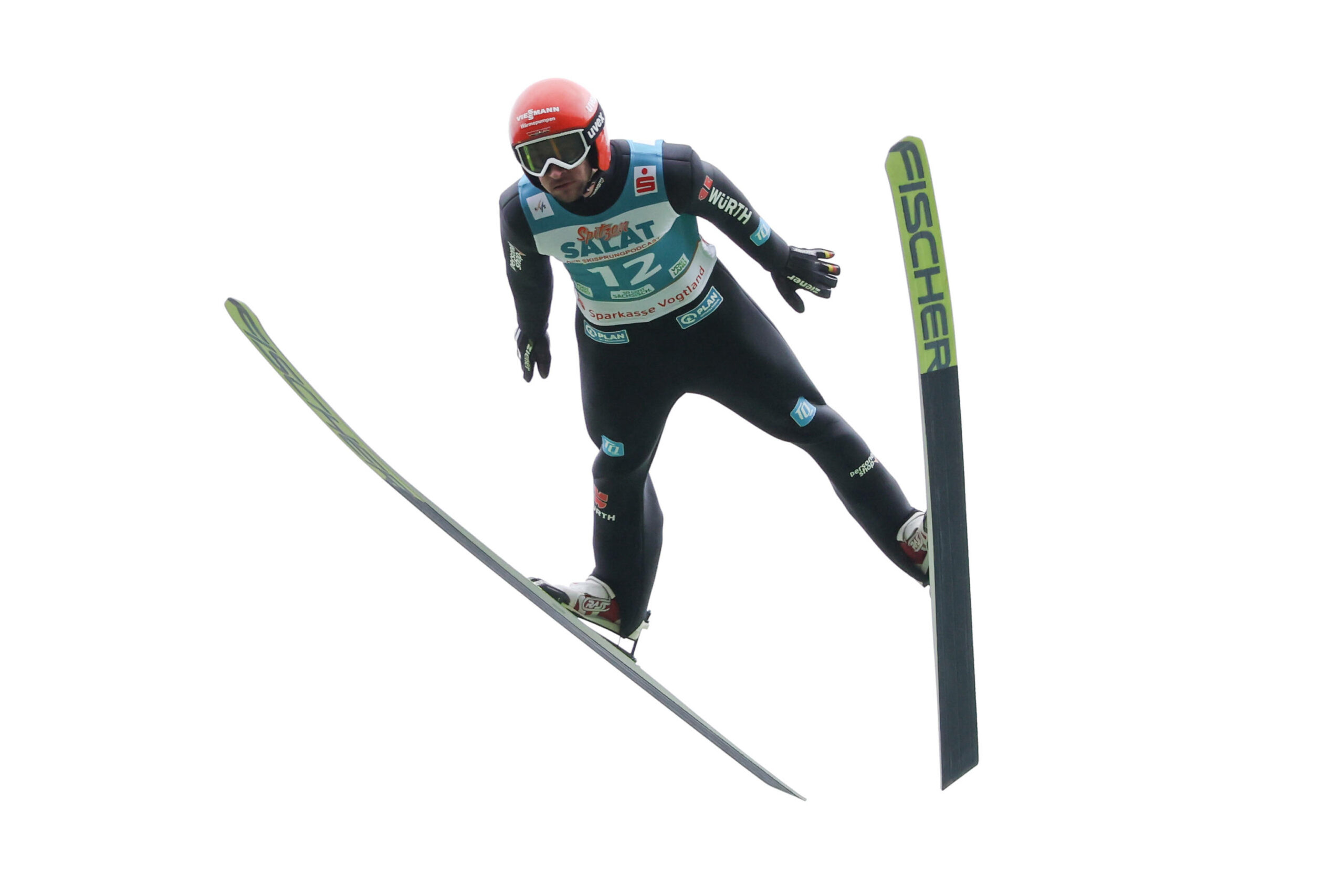 Markus Eisenbichler springt beim Sommer Grand Prix in Sachsen.