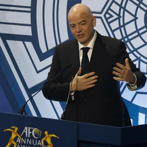 FIFA-Präsident Gianni Infantino am Rednerpult