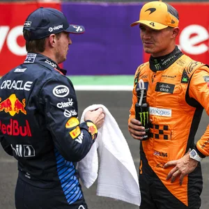 Max Verstappen und Lando Norris reden miteinander