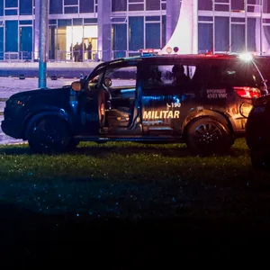 Die Militärpolizei ist am Obersten Gericht Brasiliens im Einsatz.