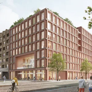 Das künftige Hauptzollamt in der Hafencity aus der Perspektive vom Lohsehpark. Die Fassade soll sich in die Hafencity eingliedern.