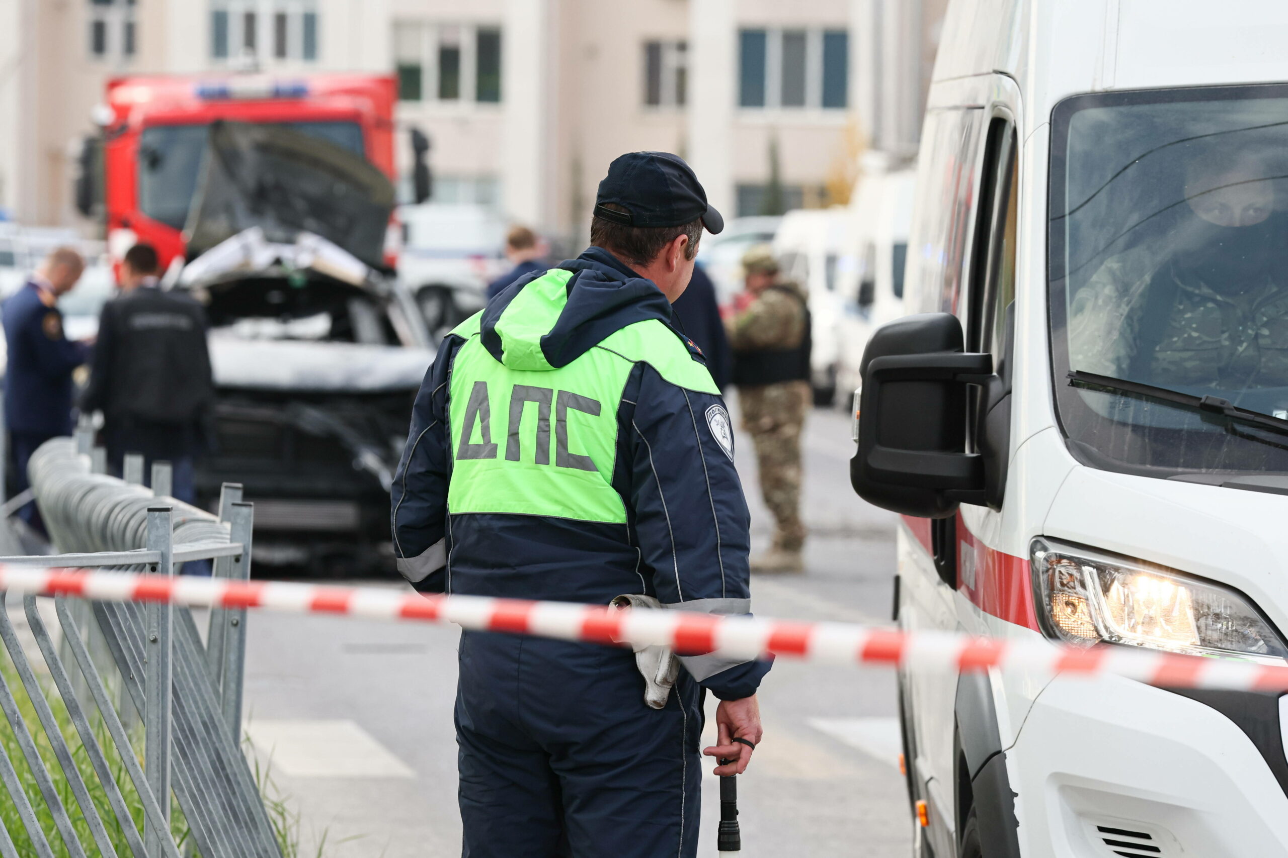 Russischer Polizist im Einsatz (Symbolbild).