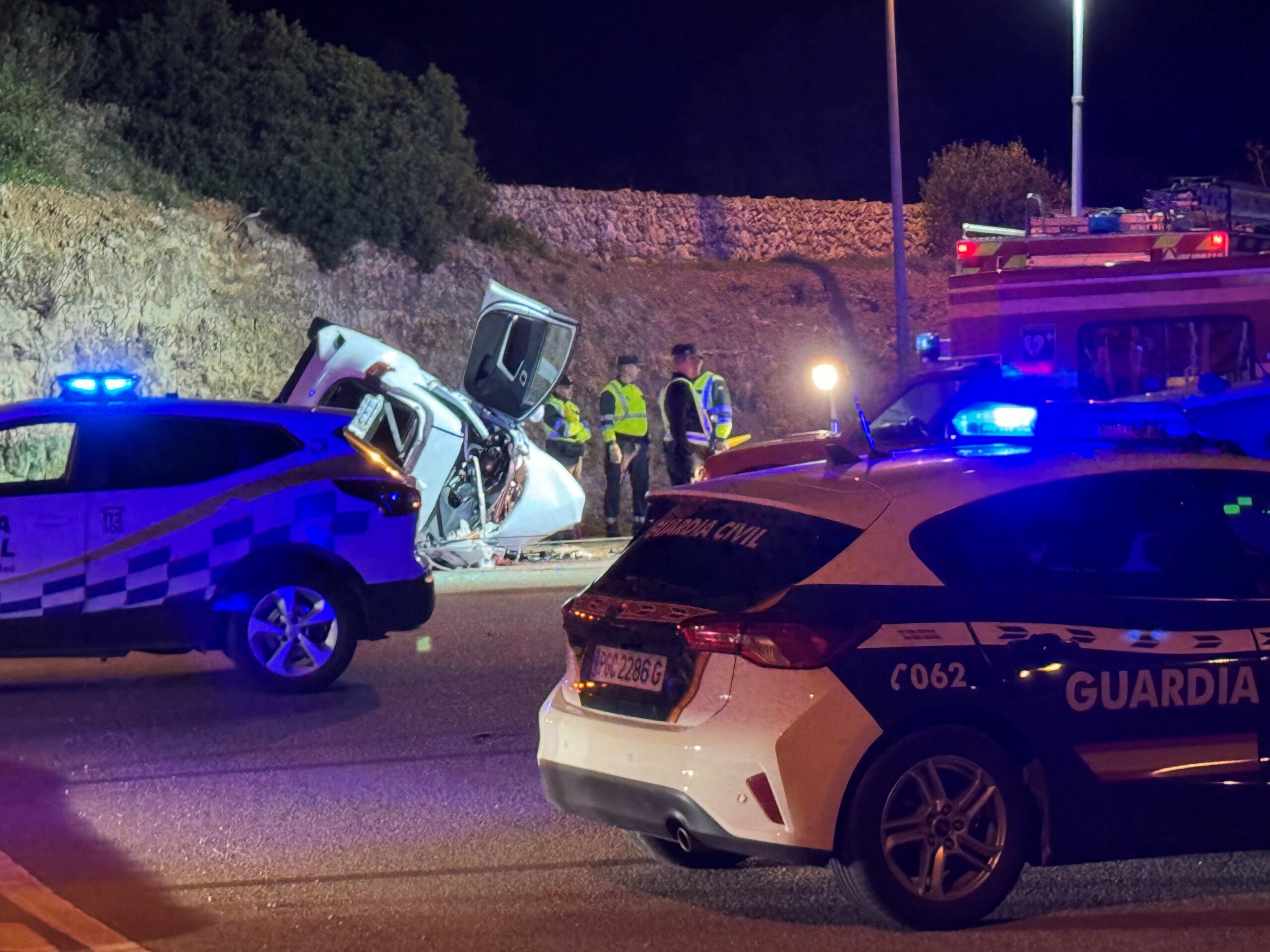 Die Unfallstelle in Mahón auf Menorca.