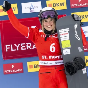 Sophie Hediger nach einem Rennen in St. Moritz