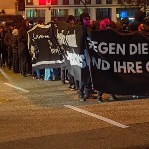 Mehrere Hundert Menschen zogen am Freitagabend durch Hamburg.