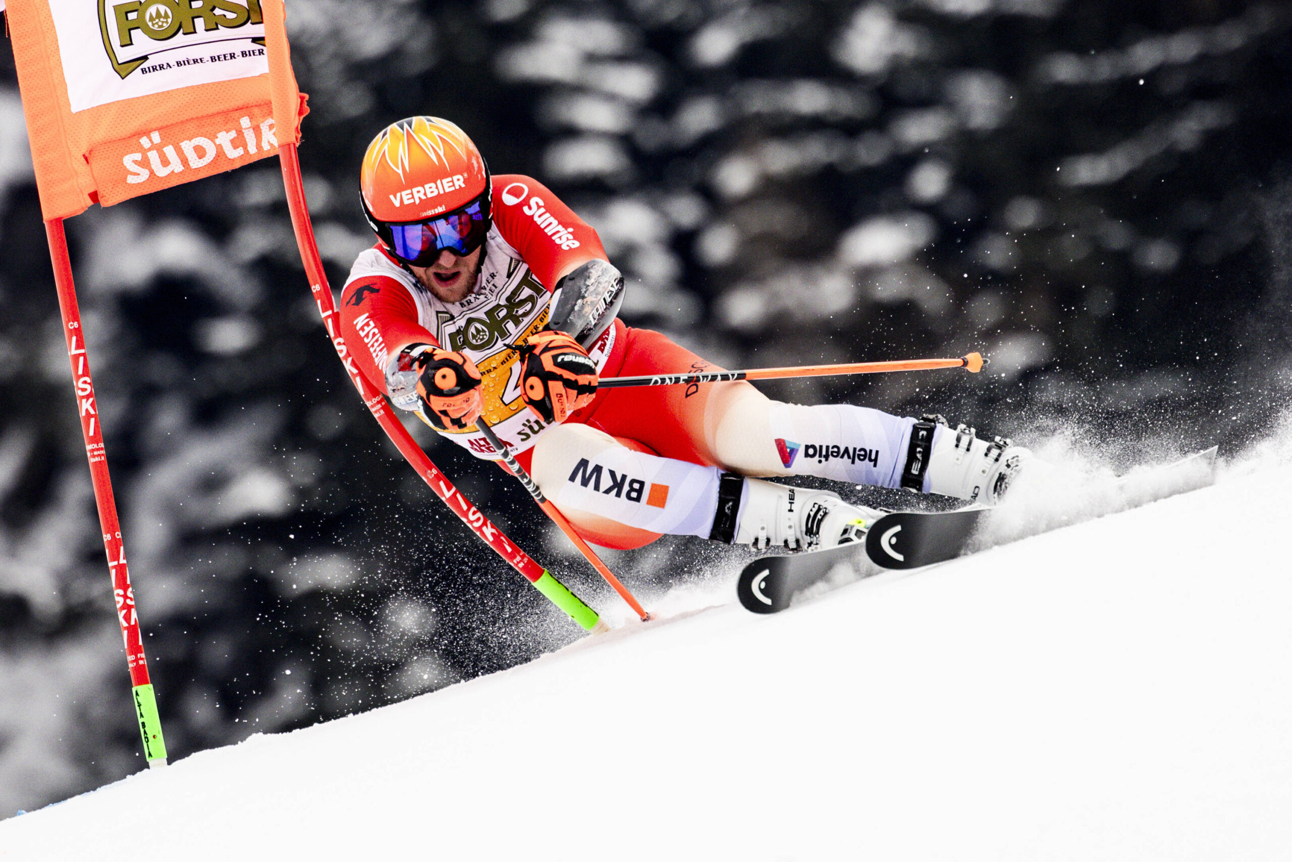 Justin Murisier beim Riesenslalom in Alta Badia