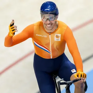 Jan-Willem van Schip auf einem Bahnrad