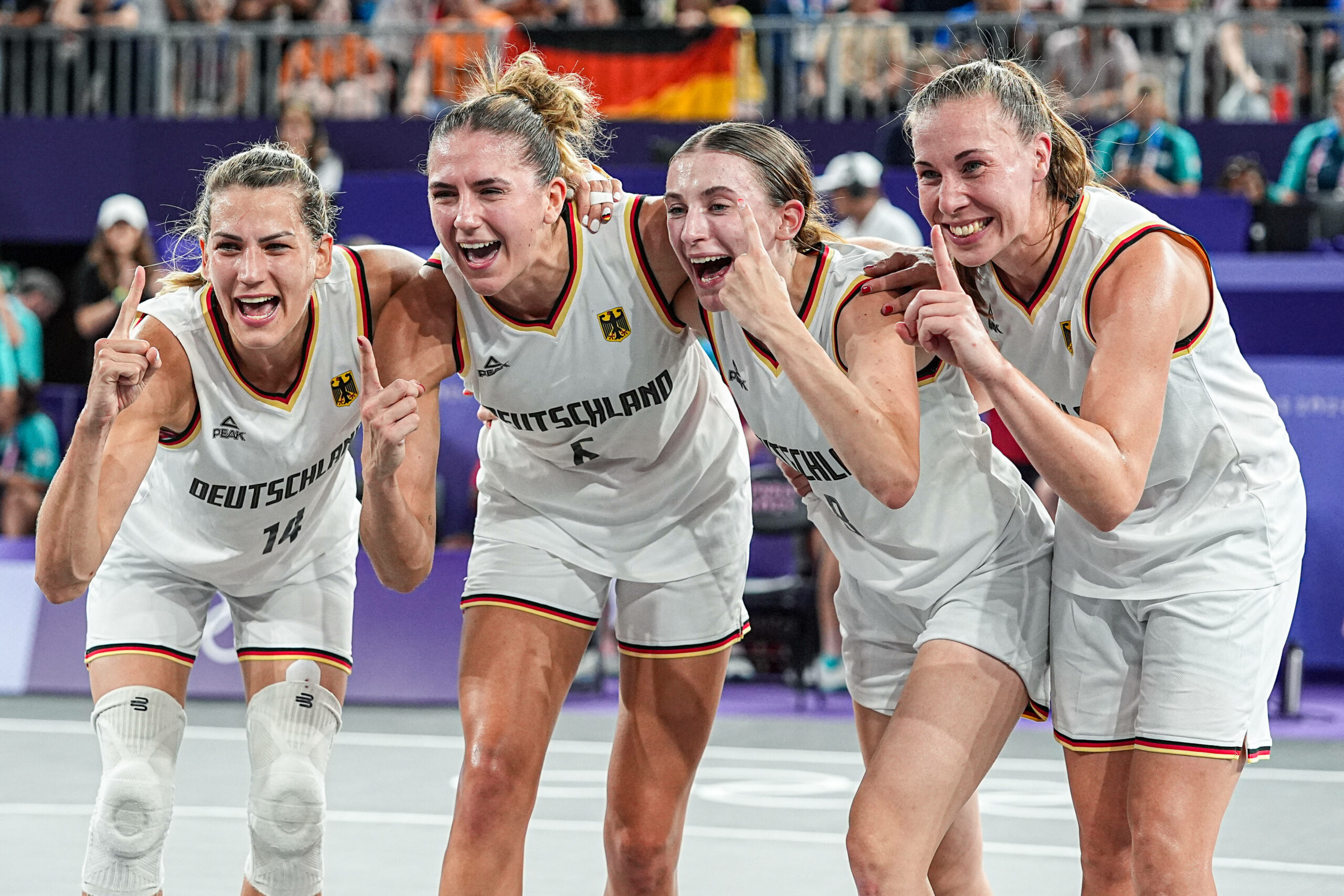 Das deutsche Quartett, das Gold im 3x3-Basketball holte