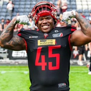 Kyle Kitchens im Trikot von Berlin Thunder