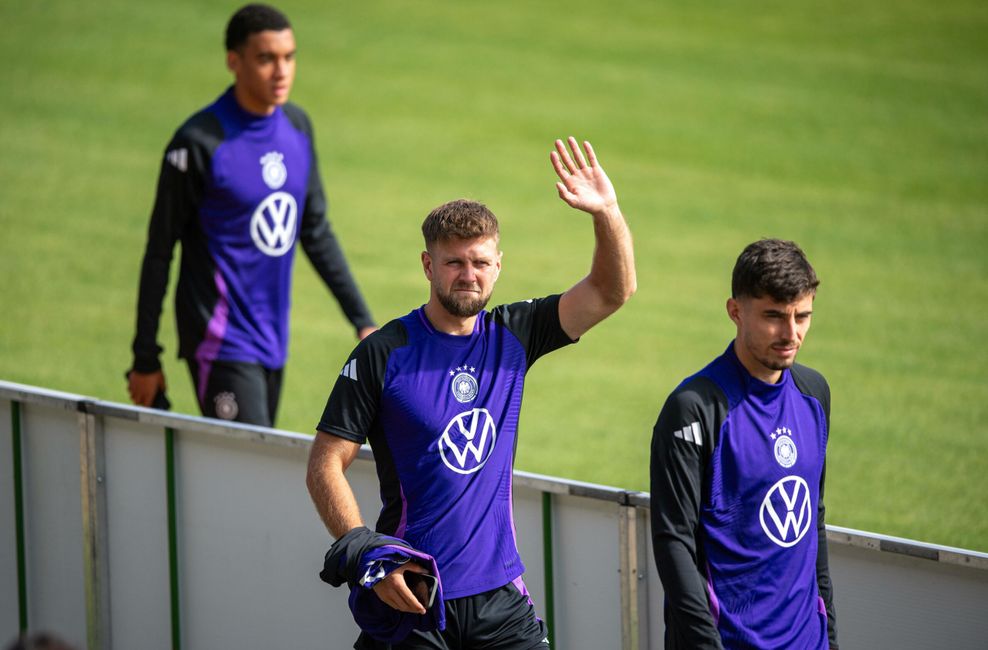 Niclas Füllkrug und Kai Havertz beim DFB-Training