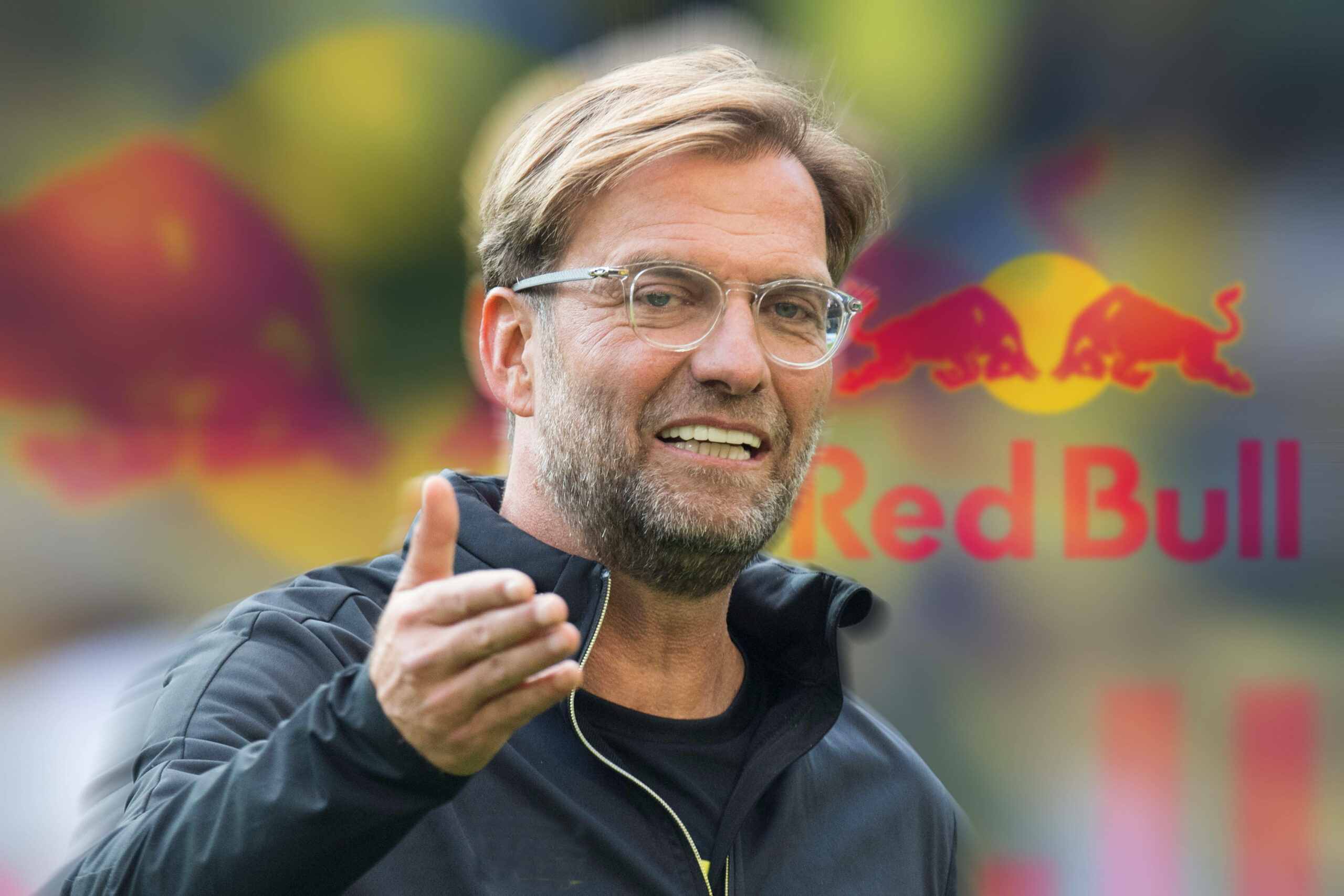 Jürgen Klopp mit Red-Bull-Logo