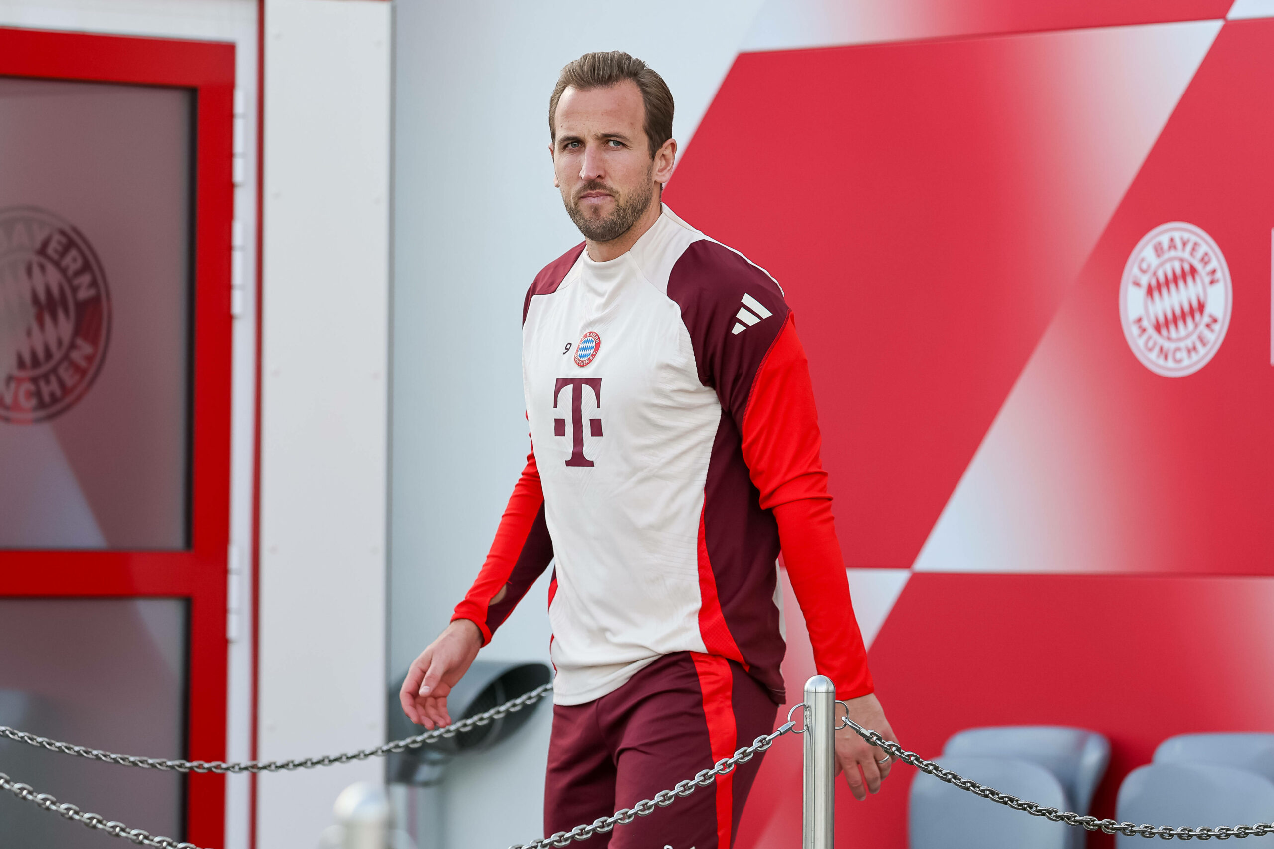 Harry Kane auf dem Trainingsgelände des FC Bayern München