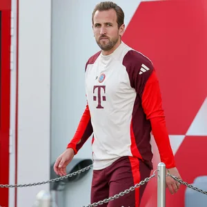 Harry Kane auf dem Trainingsgelände des FC Bayern München