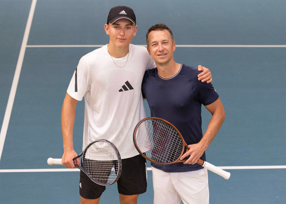 Justin Engel und Philipp Kohlschreiber posieren für die Kamera.