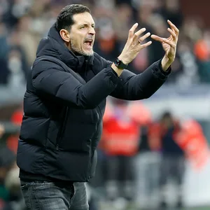 Frankfurts Trainer Dino Toppmöller beschwert sich
