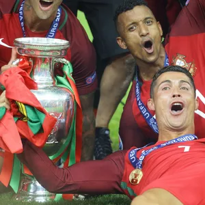 Nani und Cristiano Ronaldo jubeln