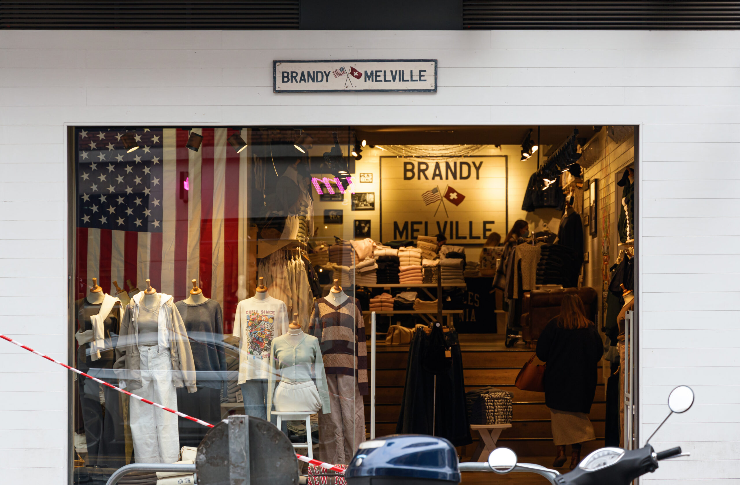 VALENCIA, SPAIN - JANUARY 24, 2022: Brandy Melville is a European clothing and fashion accessories b