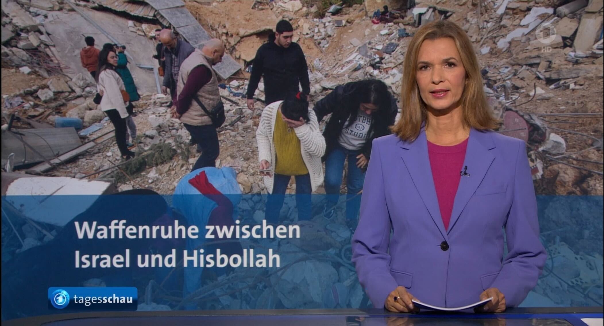 Julia-Niharika Sen während der „Tagesschau“-Ausgabe am 1. Dezember 2024.