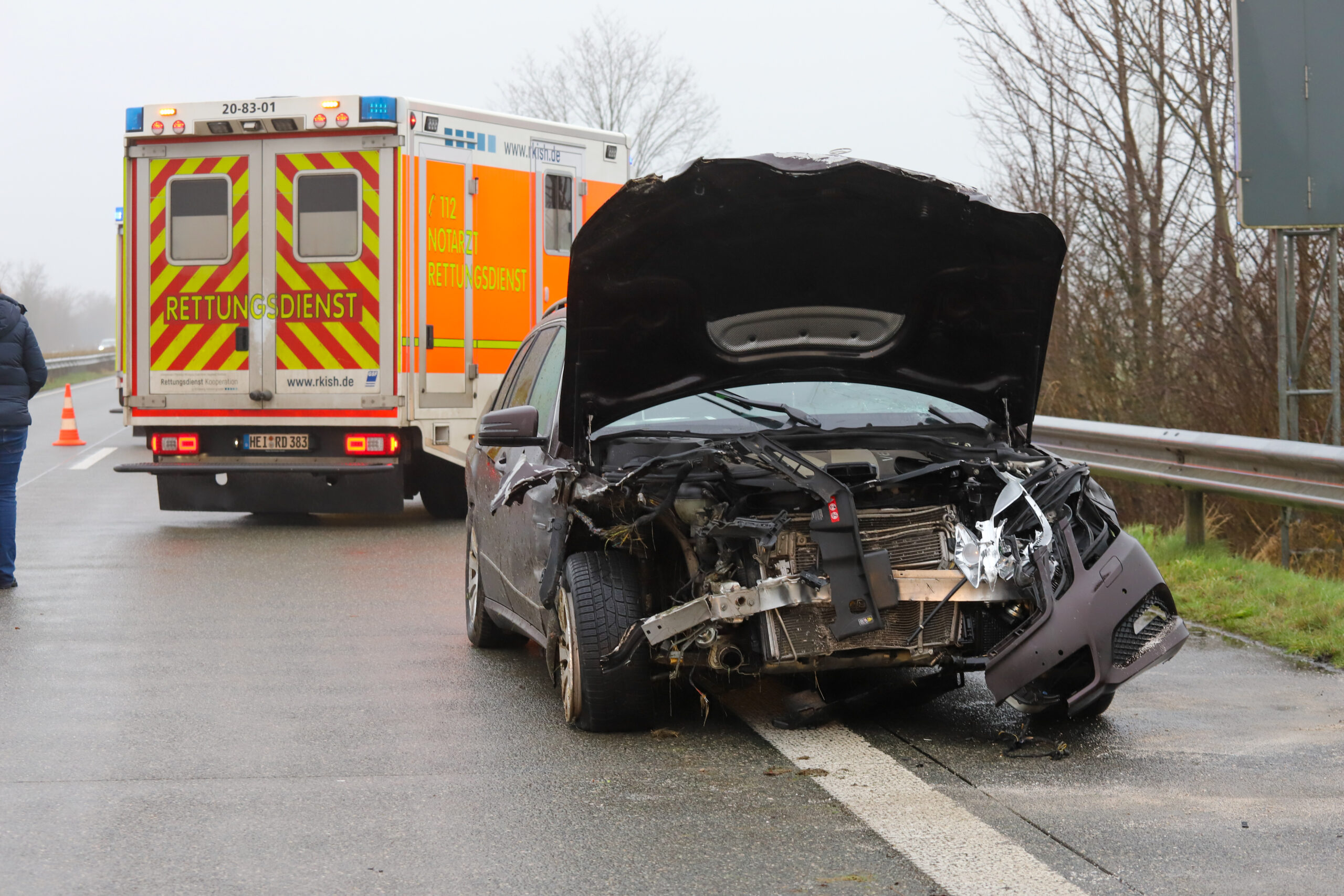 Die Autobahn A23 bei Bokhorst musste gesperrt werden.