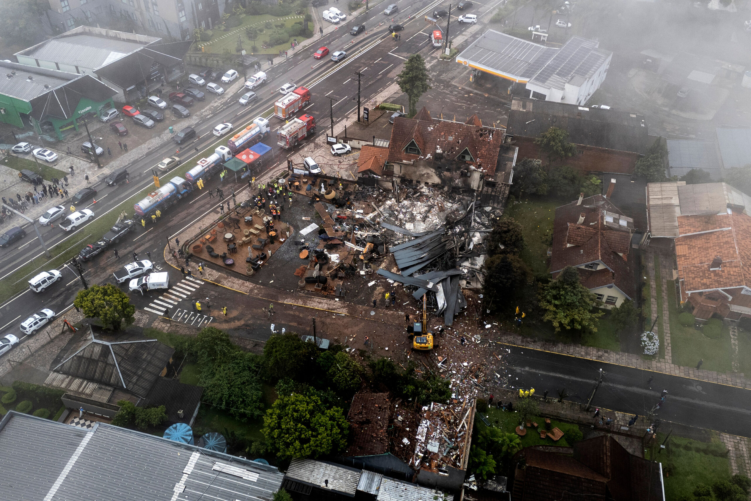 Die Absturzstelle des Flugzeugs in der brasilianischen Stadt Gramado.