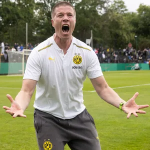 Mike Tullberg schreit vor Freude