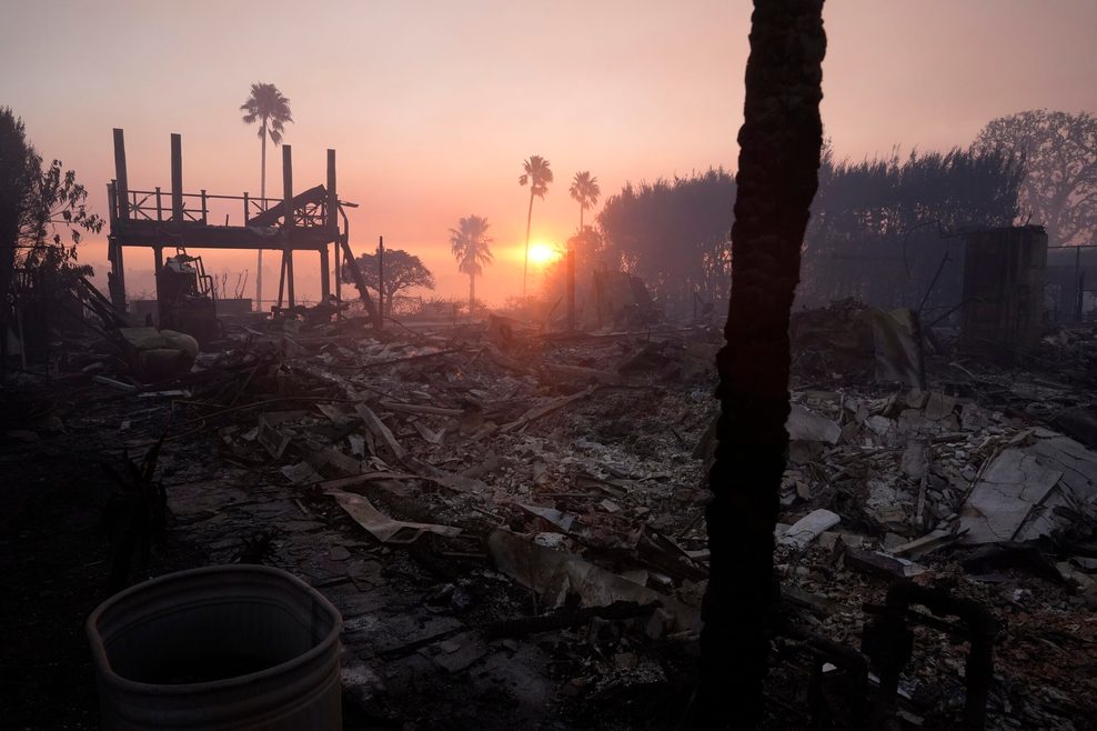 Das Feuer hat ein Viertel im Stadtteil Pacific Palisades verwüstet.