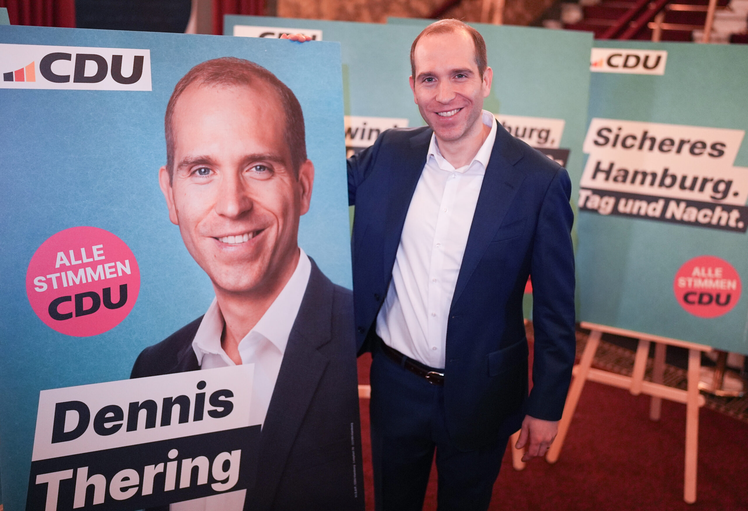 Dennis Thering, Spitzenkandidat der Hamburger CDU, präsentierte am Donnerstag die Wahlkampagne der Partei.