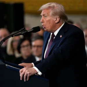 Donald Trump während seiner ersten Rede als 47. Präsident der Vereingten Staaten.