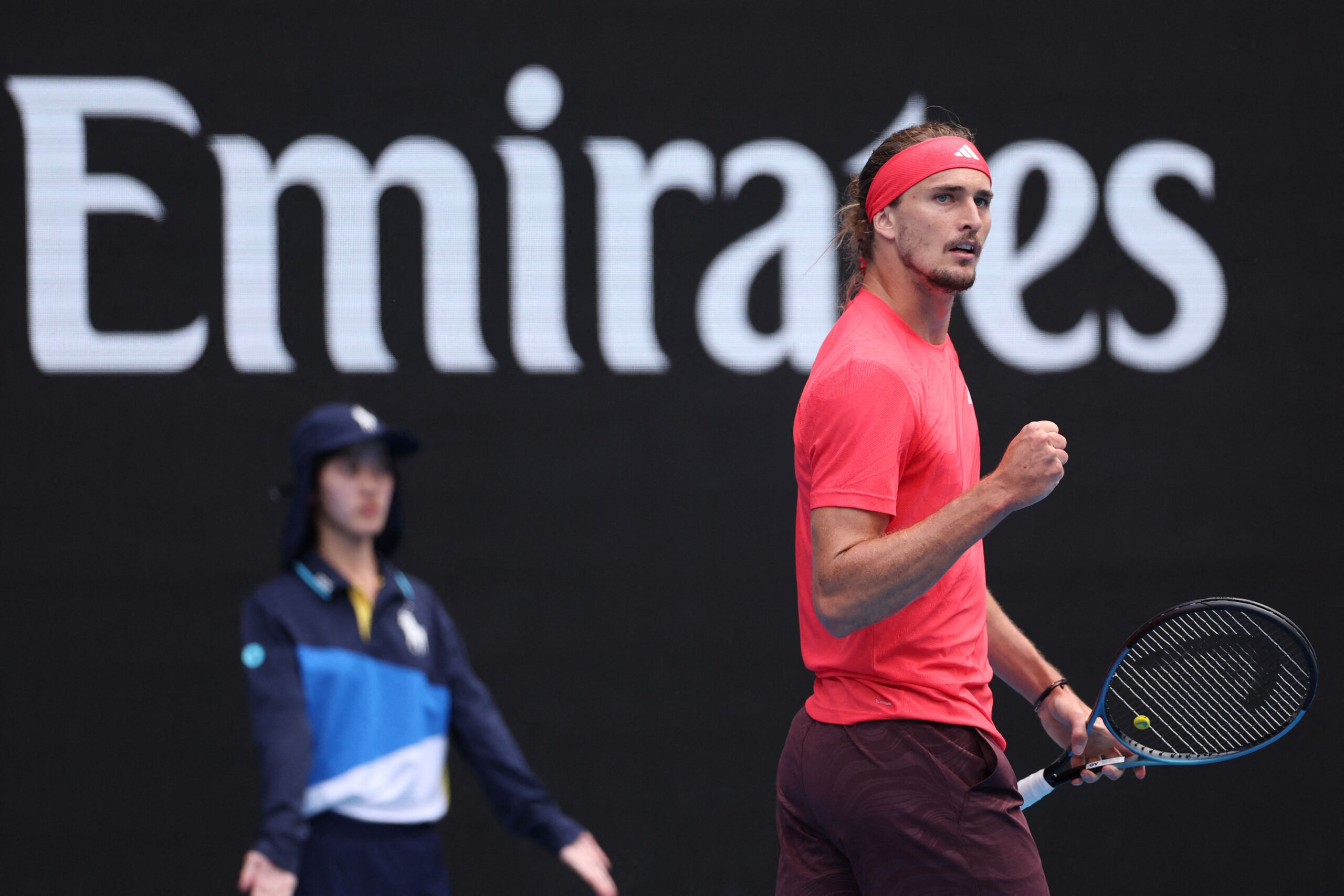 Alexander Zverev bejubelt einen Punktgewinn.