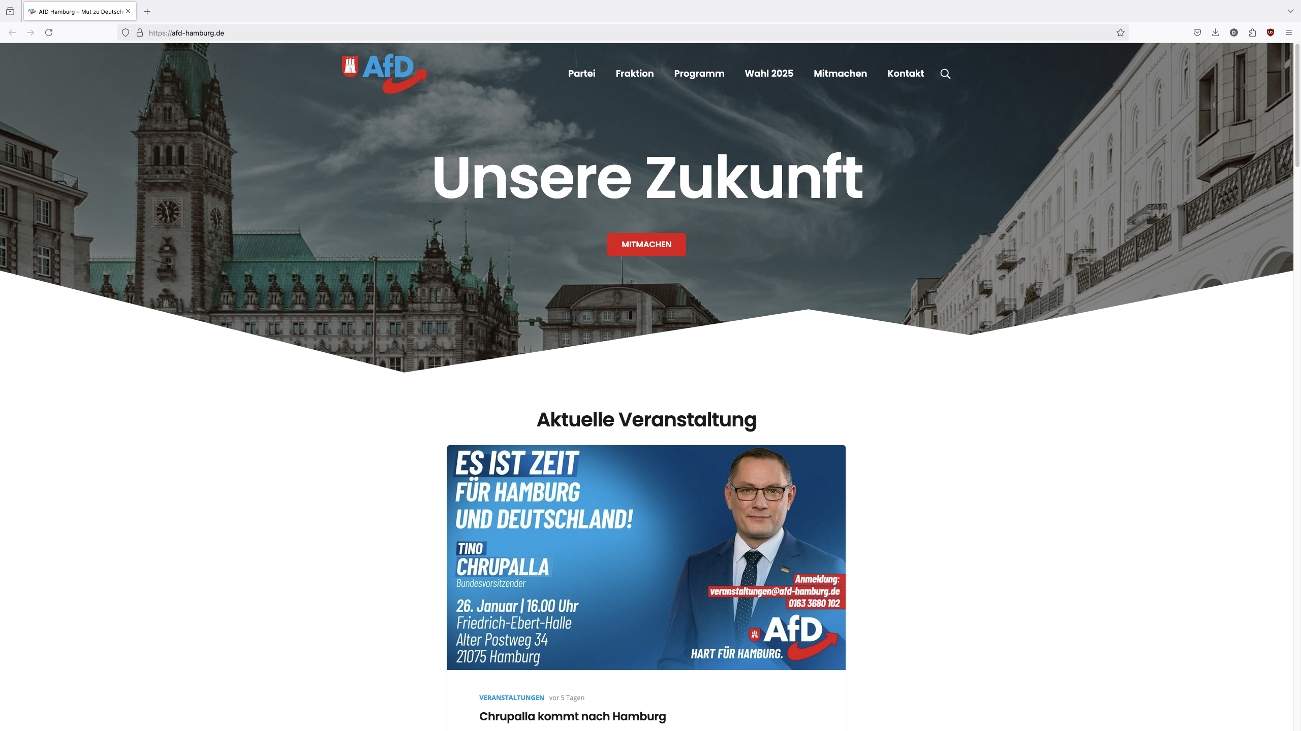 Arglose Bürger werden auf die Website der AfD umgeleitet.