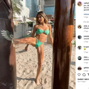 Nachdem sie Fotos von sich beim Sport am Strand teilte, fühlten sich viele (Männer) bemüßigt, Cathy Hummels' Figur zu kritisieren.