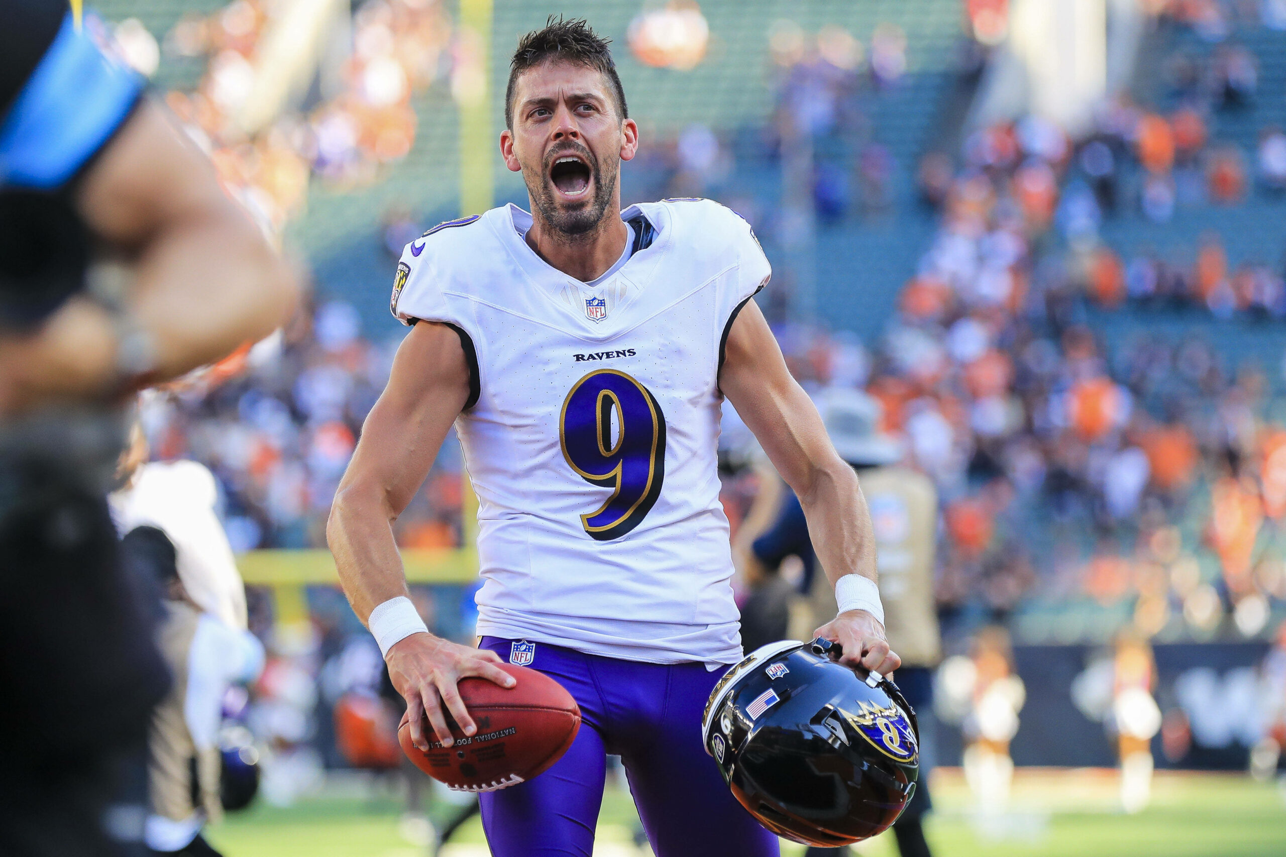 Justin Tucker schreit