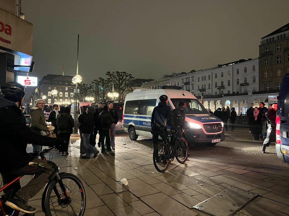 Gegen 20 Uhr verlassen immer mehr Demonstranten die Innenstadt.