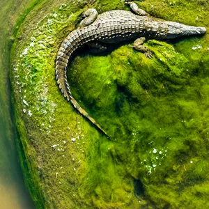 Ein Krokodil von oben