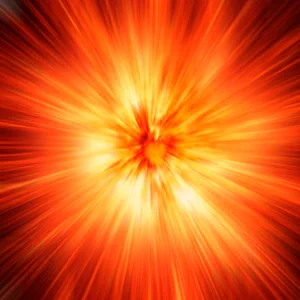 Ein explodierender Feuerball