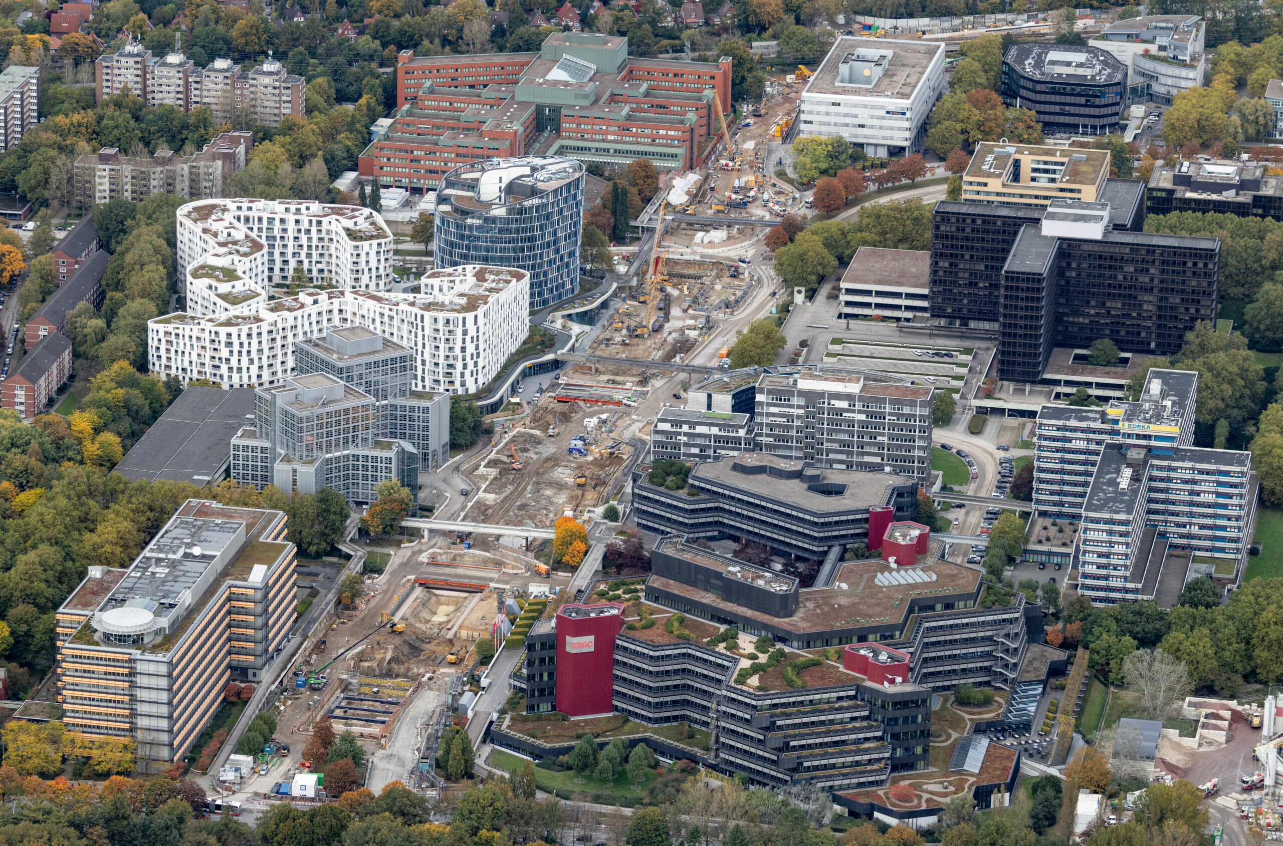 Die riesige U5-Baustelle in der City Nord.