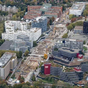 Die riesige U5-Baustelle in der City Nord.
