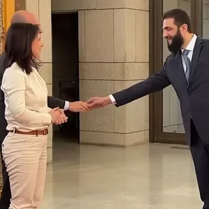 Annalena Baerbock und ihr französischer Amtskollege Jean-Noël Barrot uin Damaskus