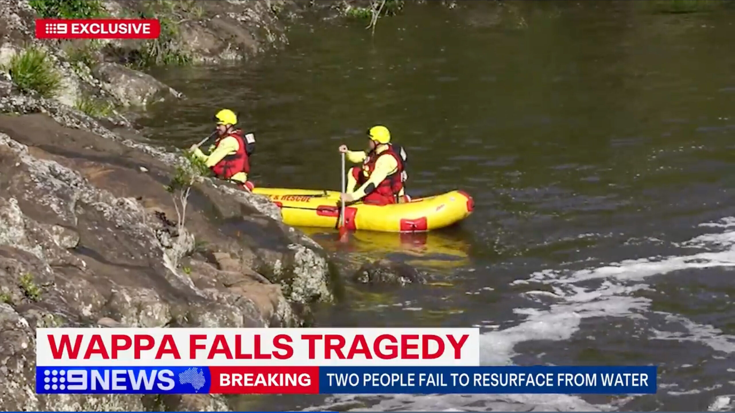 Rettungskräfte an den Wappa Falls