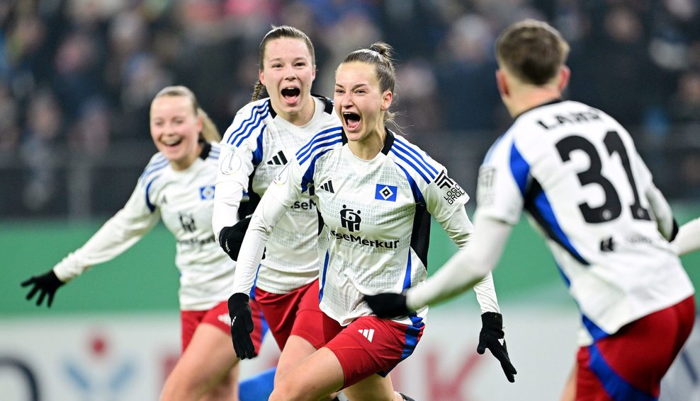 Die HSV-Frauen haben Grund zur Freude. Im Pokal-Halbfinale treffen sie daheim auf Werder Bremen.