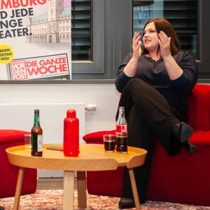 Katharina Fegebank (Grüne) im MOPO-Talk mit Moderator Marco Carini.