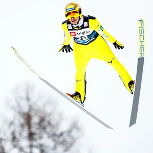 Noriaki Kasai beim Skifliegen in Planica