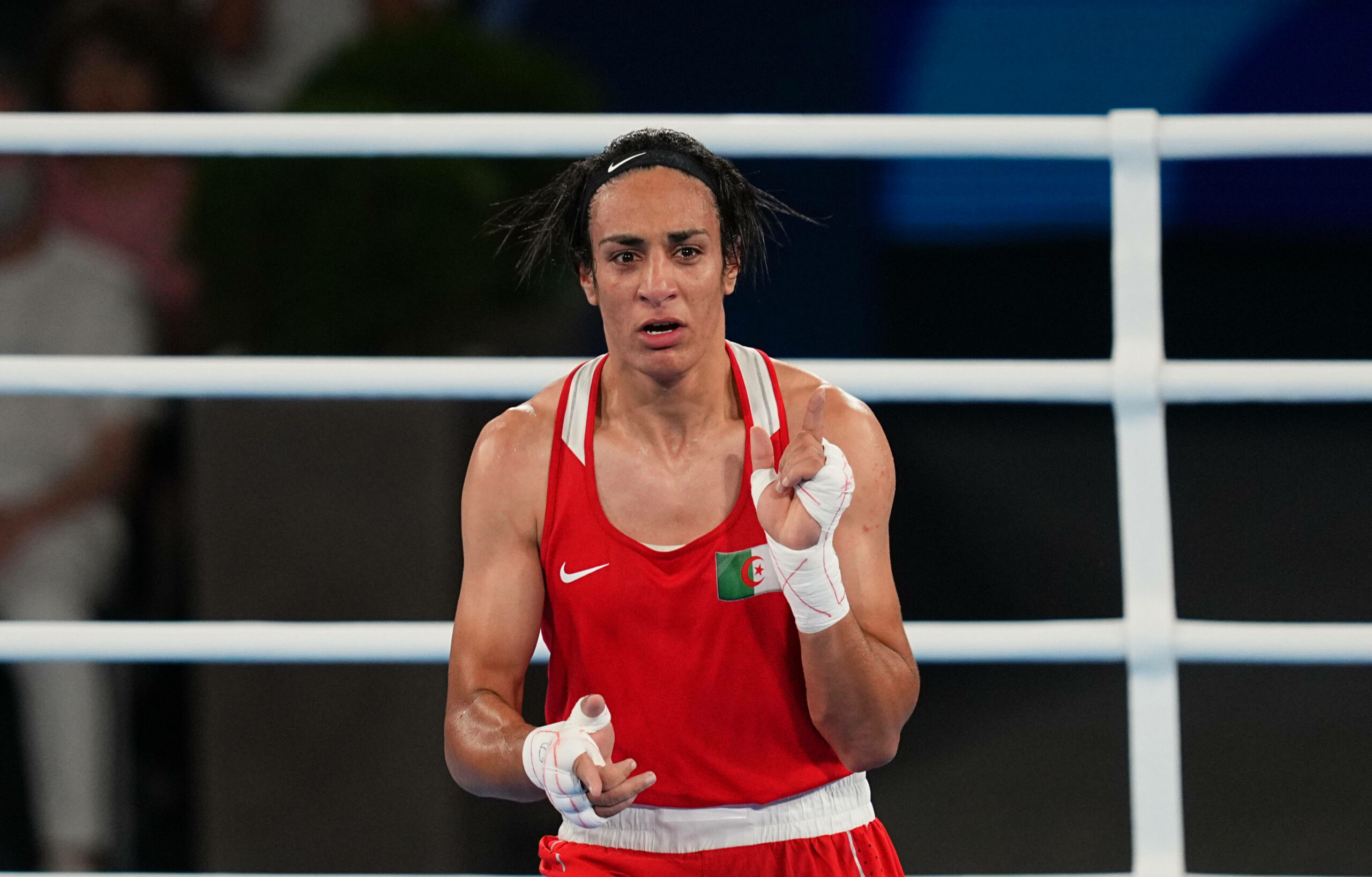 Boxerin Imane Khelif (ALG) bei den Olympischen Spielen von Paris