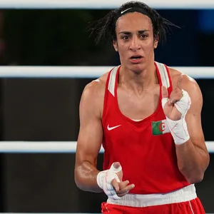Boxerin Imane Khelif (ALG) bei den Olympischen Spielen von Paris