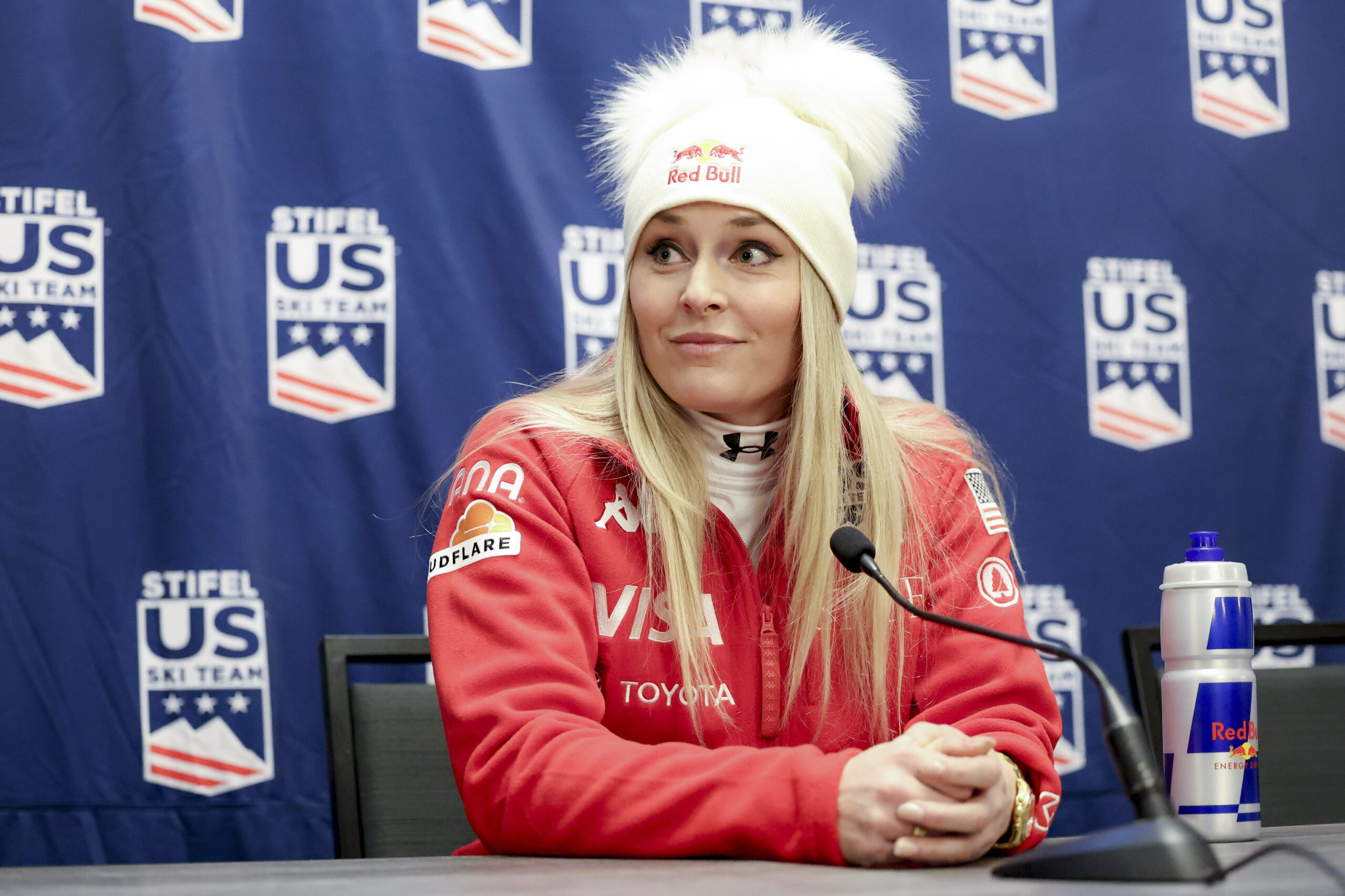 Lindsey Vonn bei einer Pressekonferenz