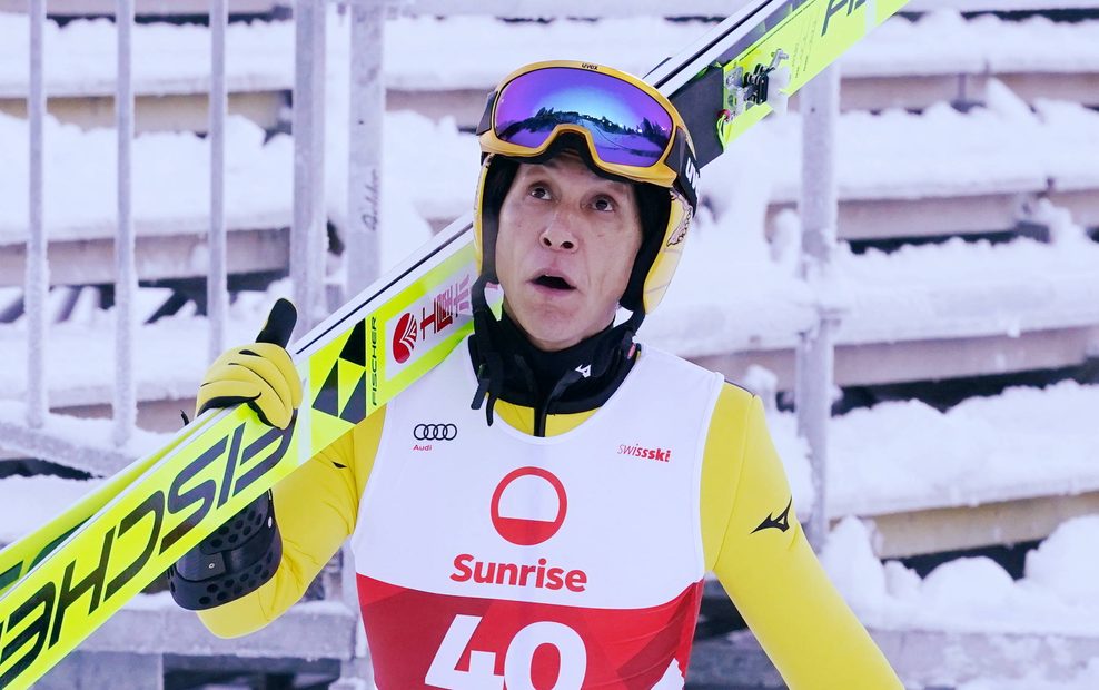 Noriaki Kasai beim Skispringen