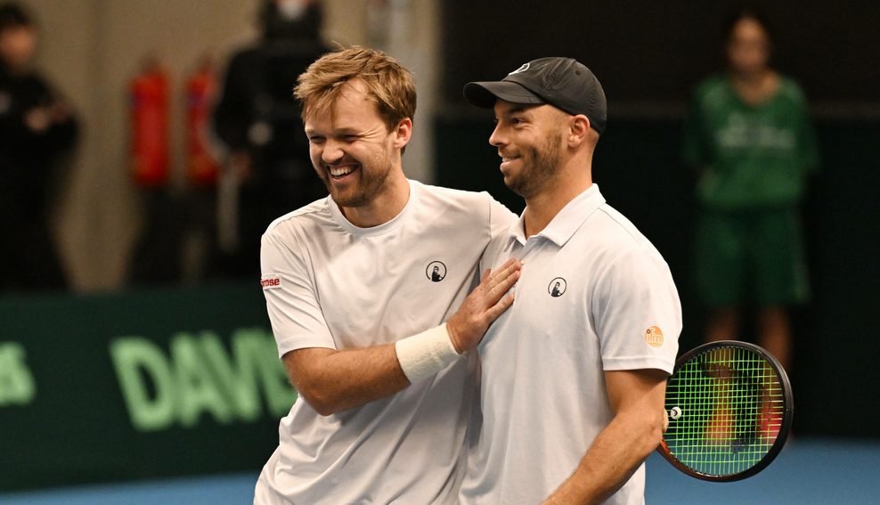 Das deutsche Tennis-Doppel Kevin Krawietz und Andreas Pütz