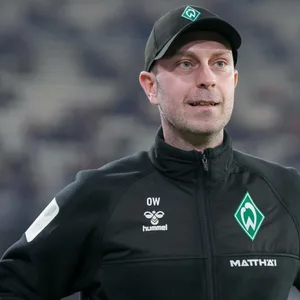 Ole Werner beim Spiel von Werder Bremen.