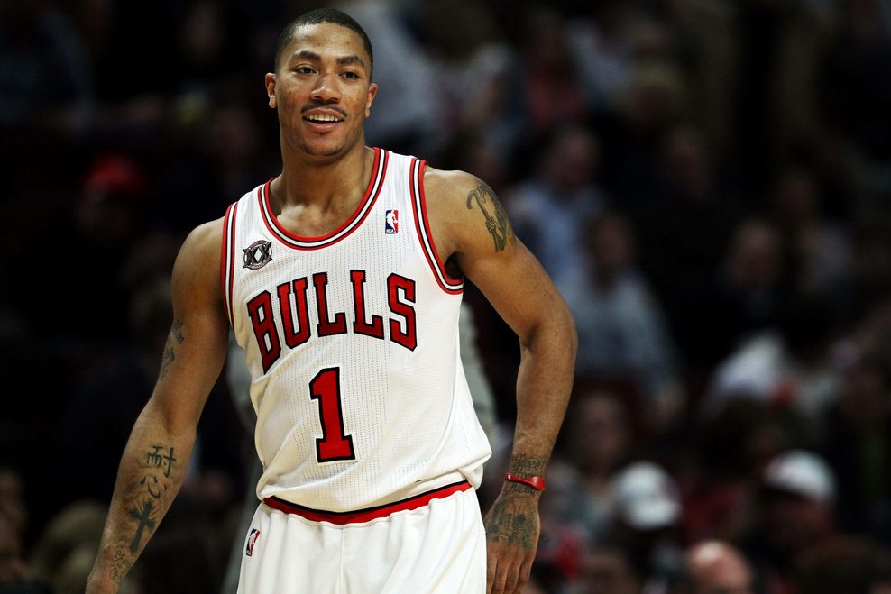 Derreck Rose im Trikot der Chicago Bulls