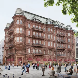 Eine Visualisierung wie der Hamburger Hof bis 2030 umgebaut aussehen soll